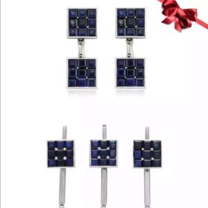 Cartier Sapphire Dress Cufflinks w/ Matching Studs